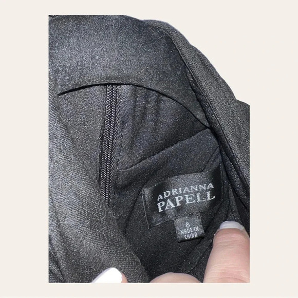 0494W. ADRIANNA PAPELL BLACK MIDI DRESS SLEEVELESS MOCK NECKLINE BLACK SIZE 6 - Picture 6 of 11